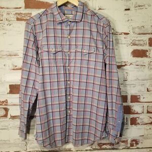 Tommy Bahama Blue Plaid Button Down M